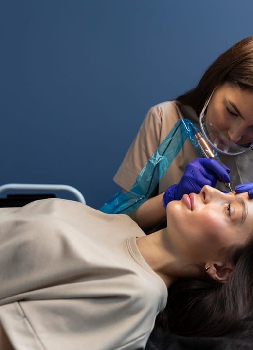 Permanent makeup session in the studio