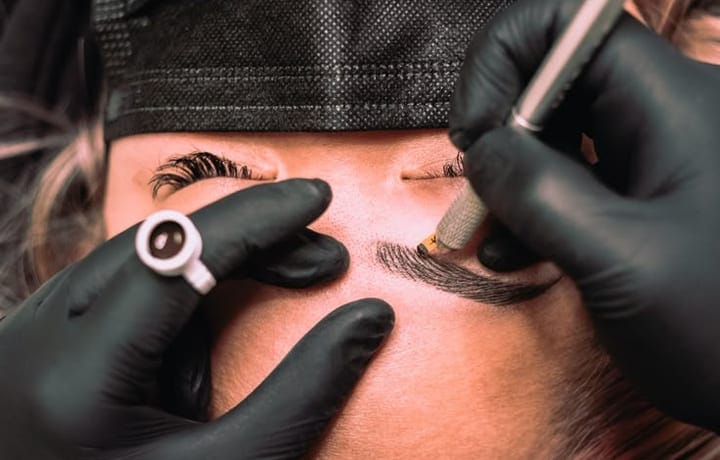 Permanent eyebrow makeup result